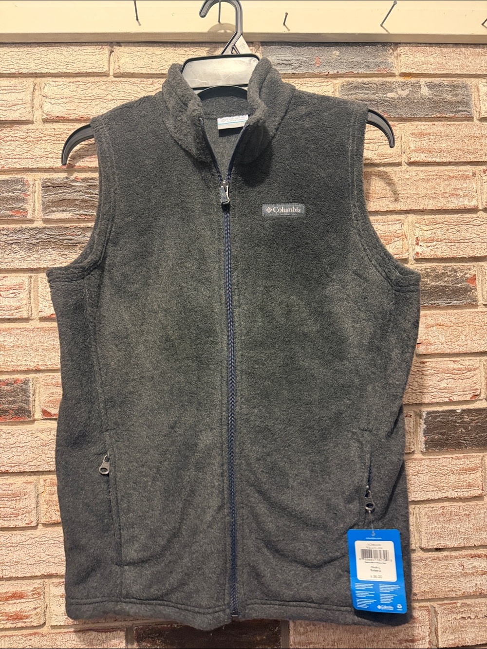 Columbia Charcoal Gray Full-Zip Fleece Vest